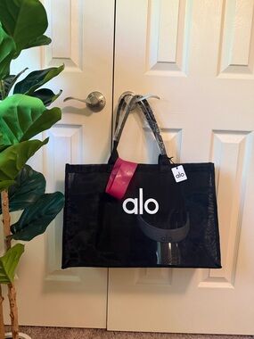 ALO Yoga Black Mesh Tote Bag